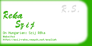 reka szij business card